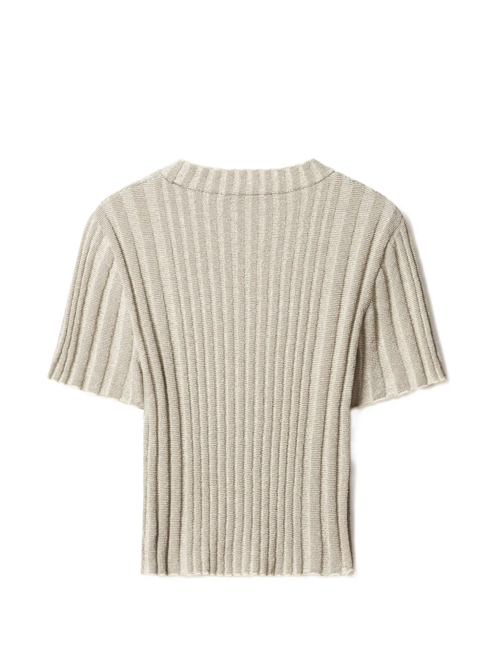 Maison Kitsuné ribbed-knit crew-neck T-shirt Beige