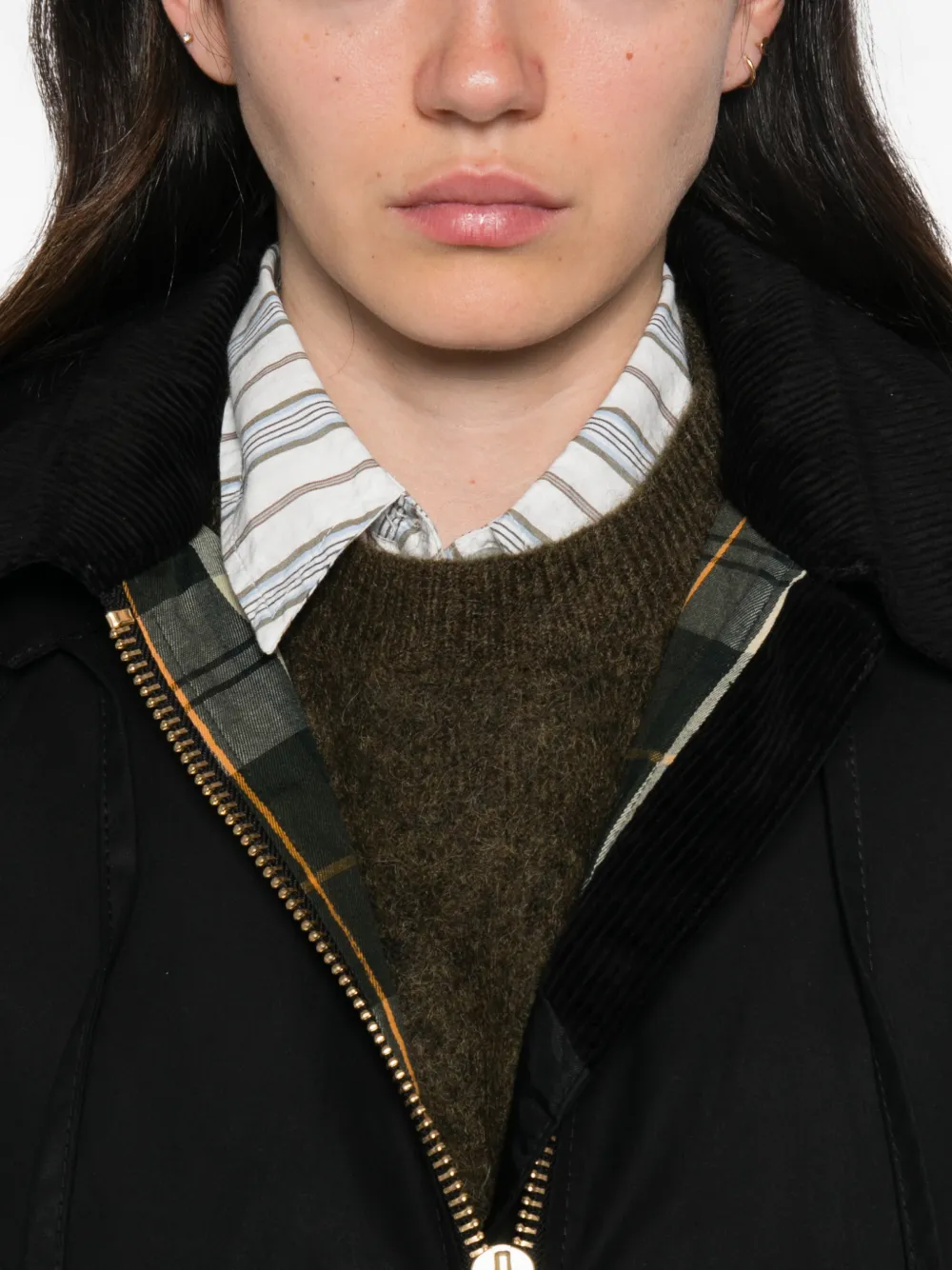 Barbour Carville jack met capuchon Zwart