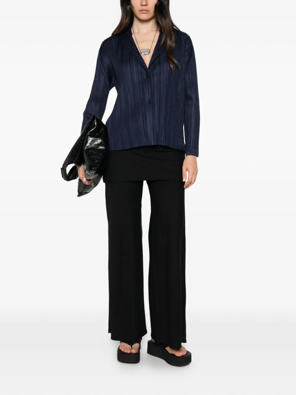 Issey Miyake Pleated Notch-lapel Jacket In Animal Print