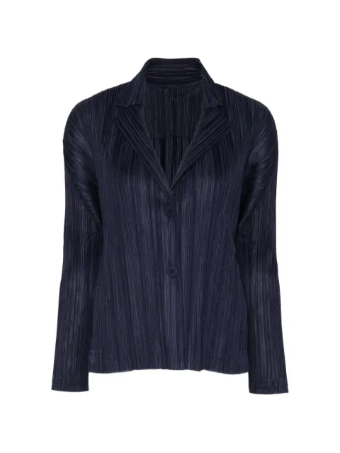 Pleats Please Issey Miyake pleated notch-lapel jacket