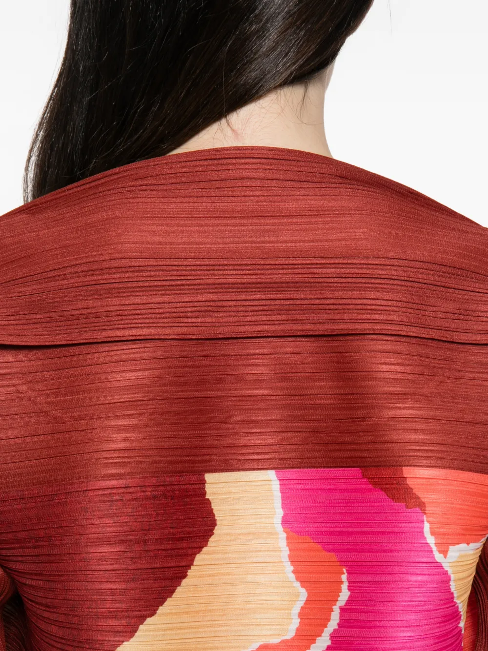Pleats Please Issey Miyake Top met abstracte print en plooien Bruin