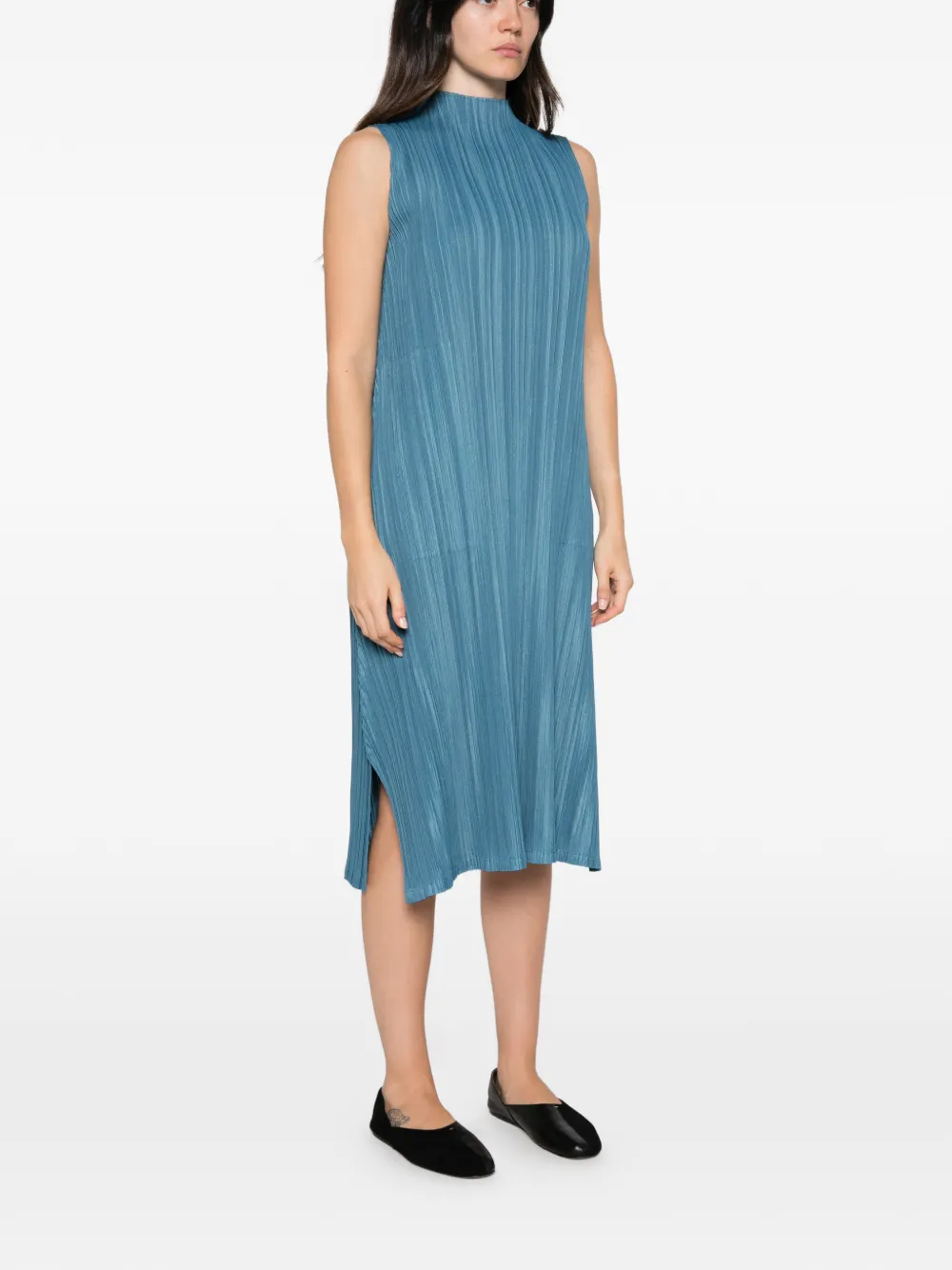 Pleats Please Issey Miyake Pleats Please mouwloze jurk Blauw