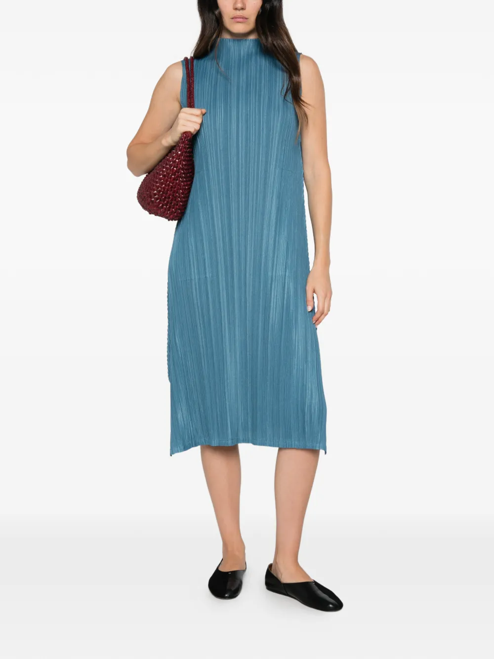 Pleats Please Issey Miyake Pleats Please mouwloze jurk Blauw