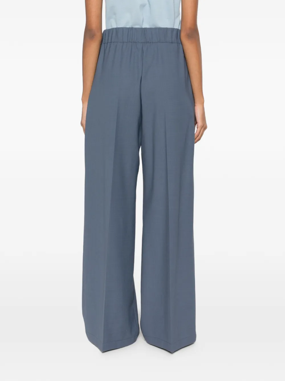 Semicouture pleated palazzo pants Blauw