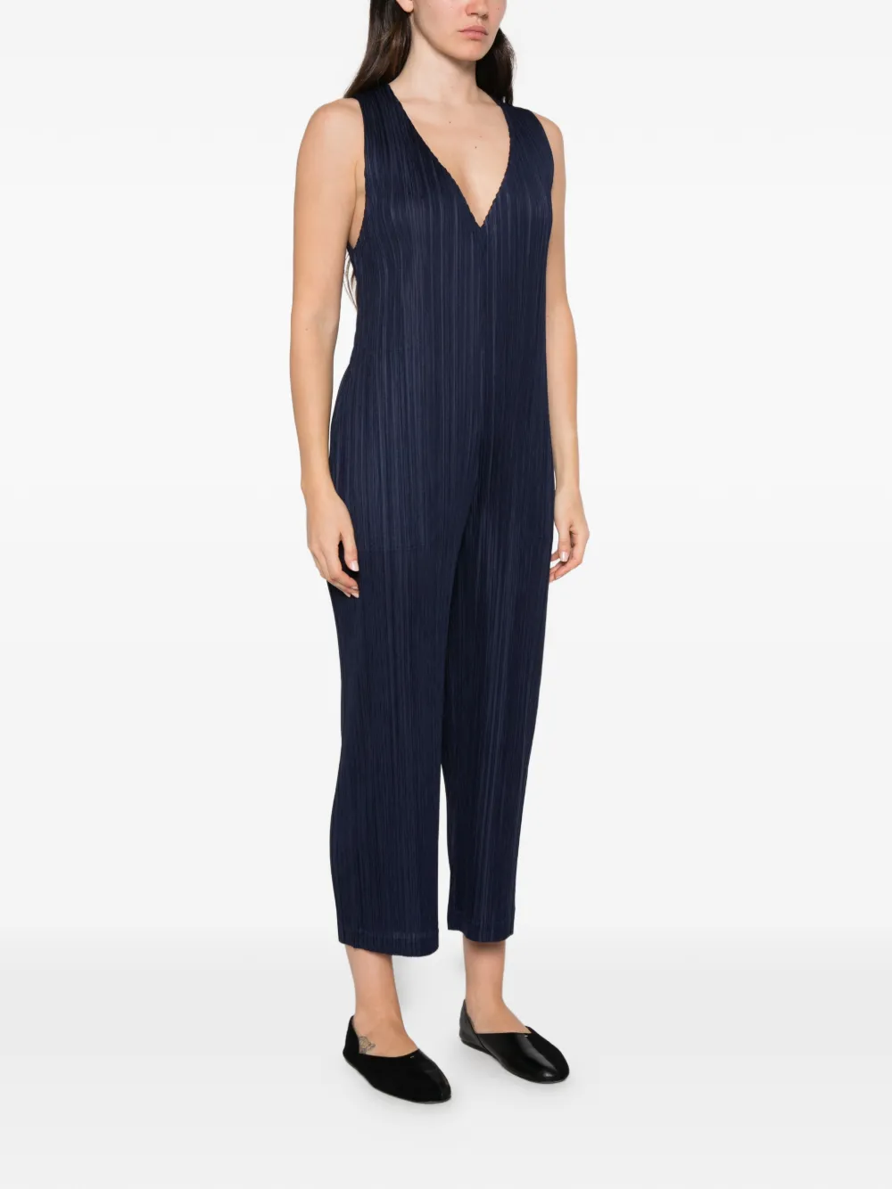 Pleats Please Issey Miyake Geplooide jumpsuit Blauw