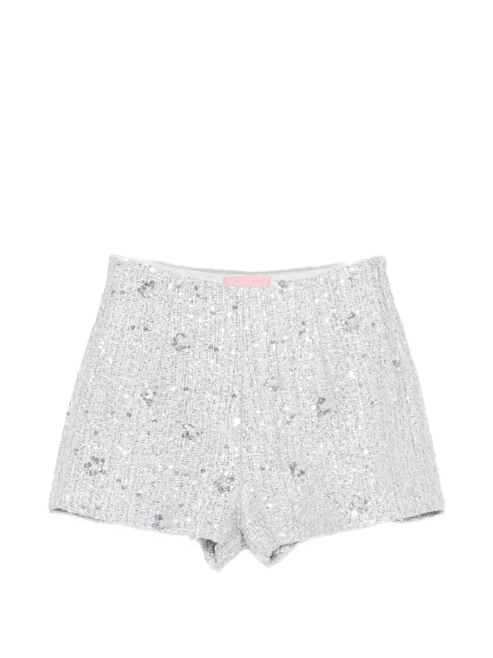 TWENTY FOURHAITCH sequin-embellished tweed shorts - Silver