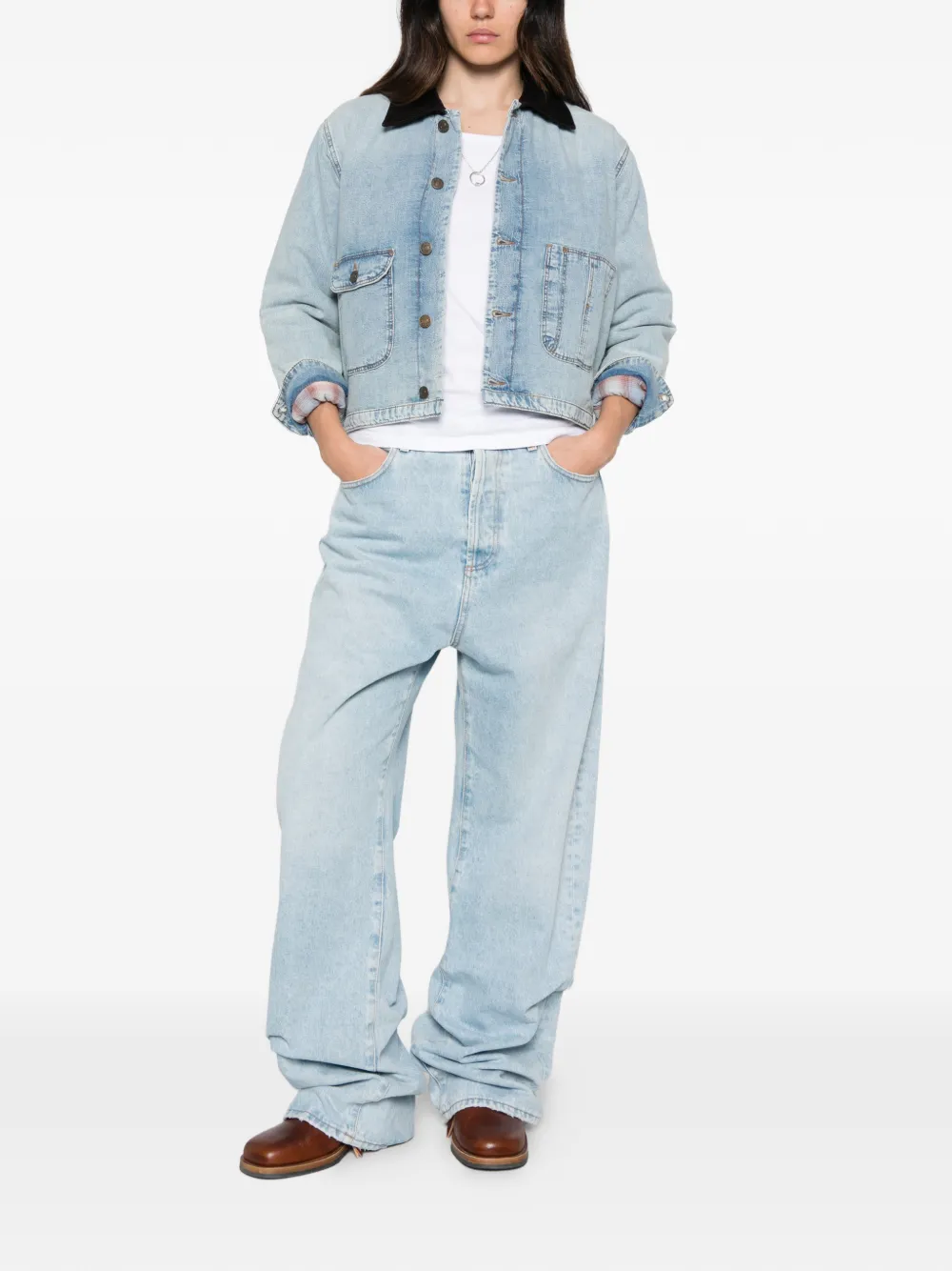 RE DONE Canyon denim jack Blauw
