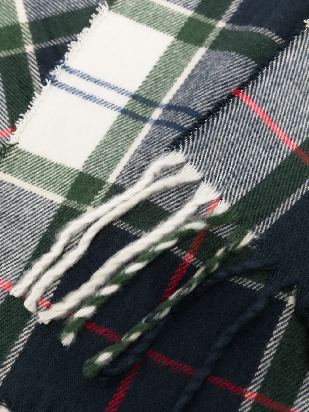 Barbour Muts en sjaal met tartan-print en pompon Wit