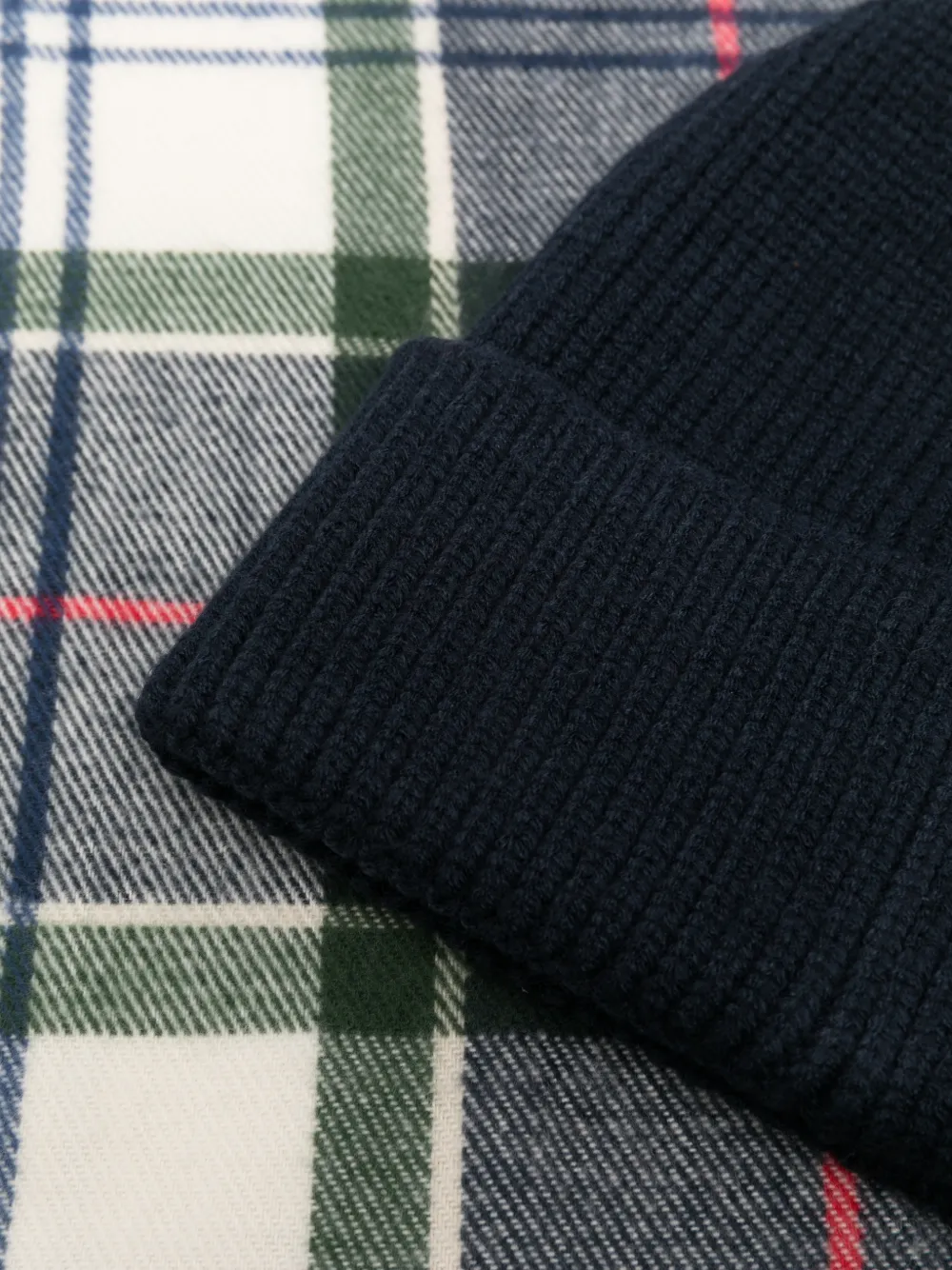 Barbour Muts en sjaal met tartan-print en pompon Wit