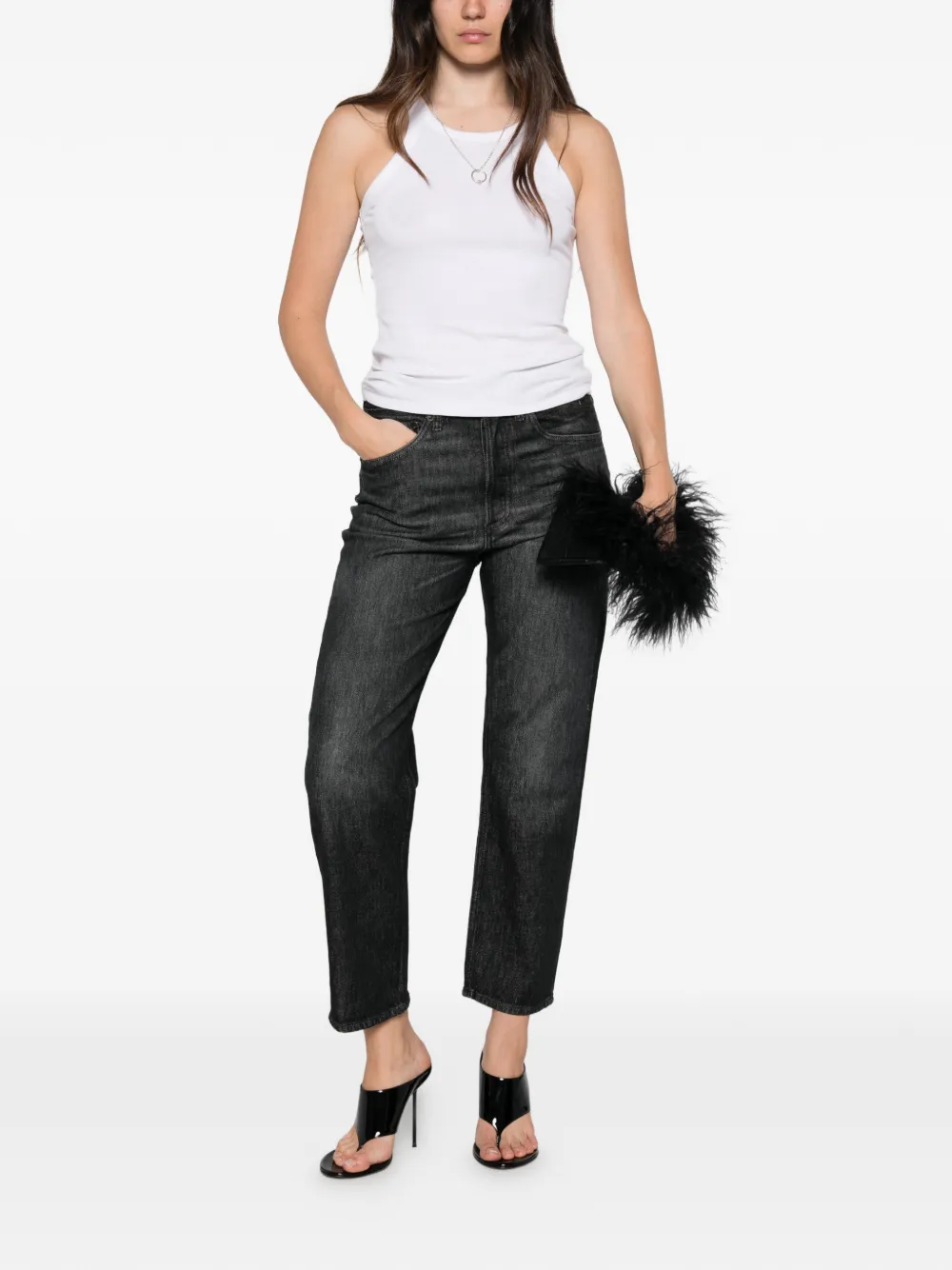 Cycle Bella straight jeans met vervaagd effect Grijs