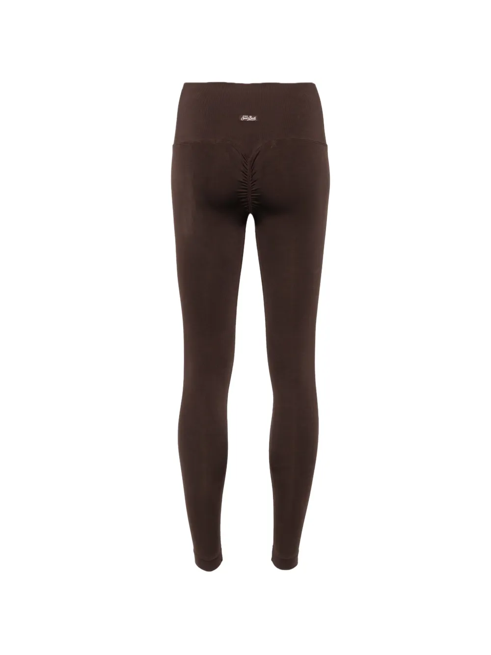 MC2 Saint Barth Vega ruched logo-patch leggings Bruin