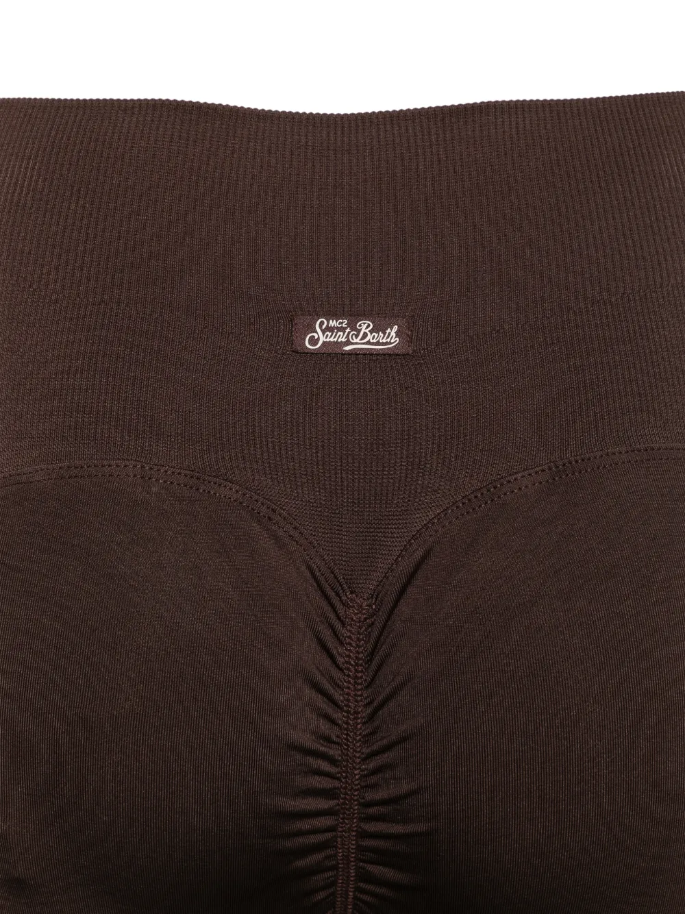 MC2 Saint Barth Vega ruched logo-patch leggings Bruin