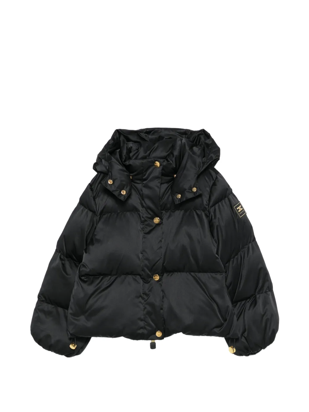Elisabetta Franchi La Mia Bambina quilted hooded jacket - Nero