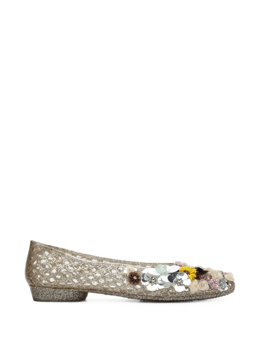HEAVENLY JELLY beaded-floral ballet flats
