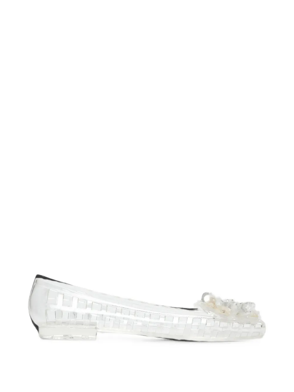 HEAVENLY JELLY Bloomi beaded-flower ballet flats - Bianco