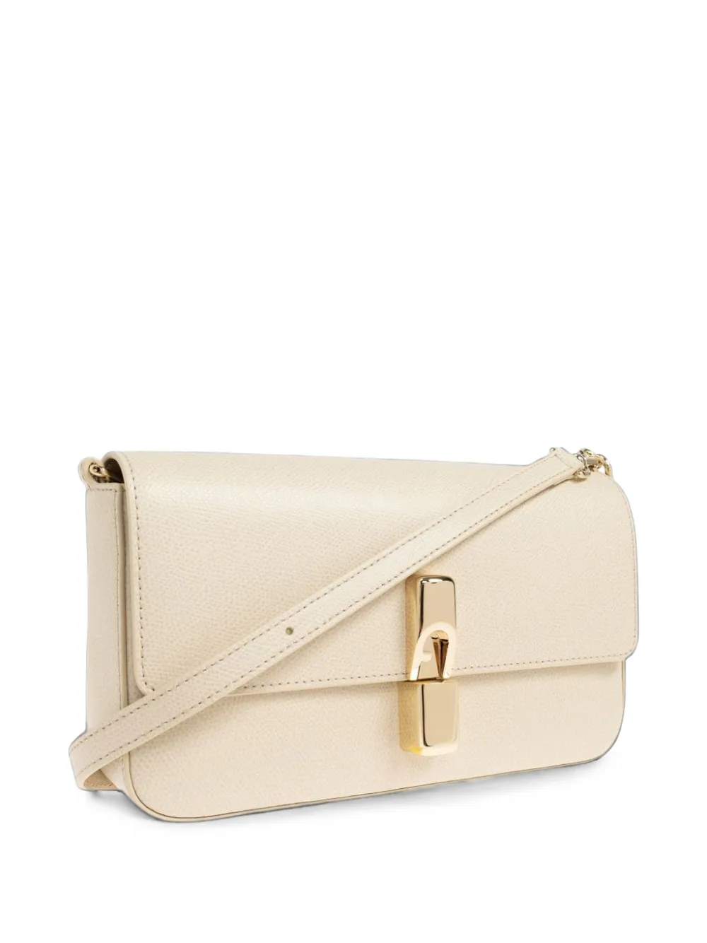 Furla Iride crossbodytas van leer met textuur Beige