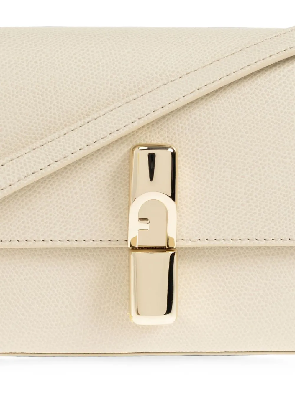 Furla Iride crossbodytas van leer met textuur Beige