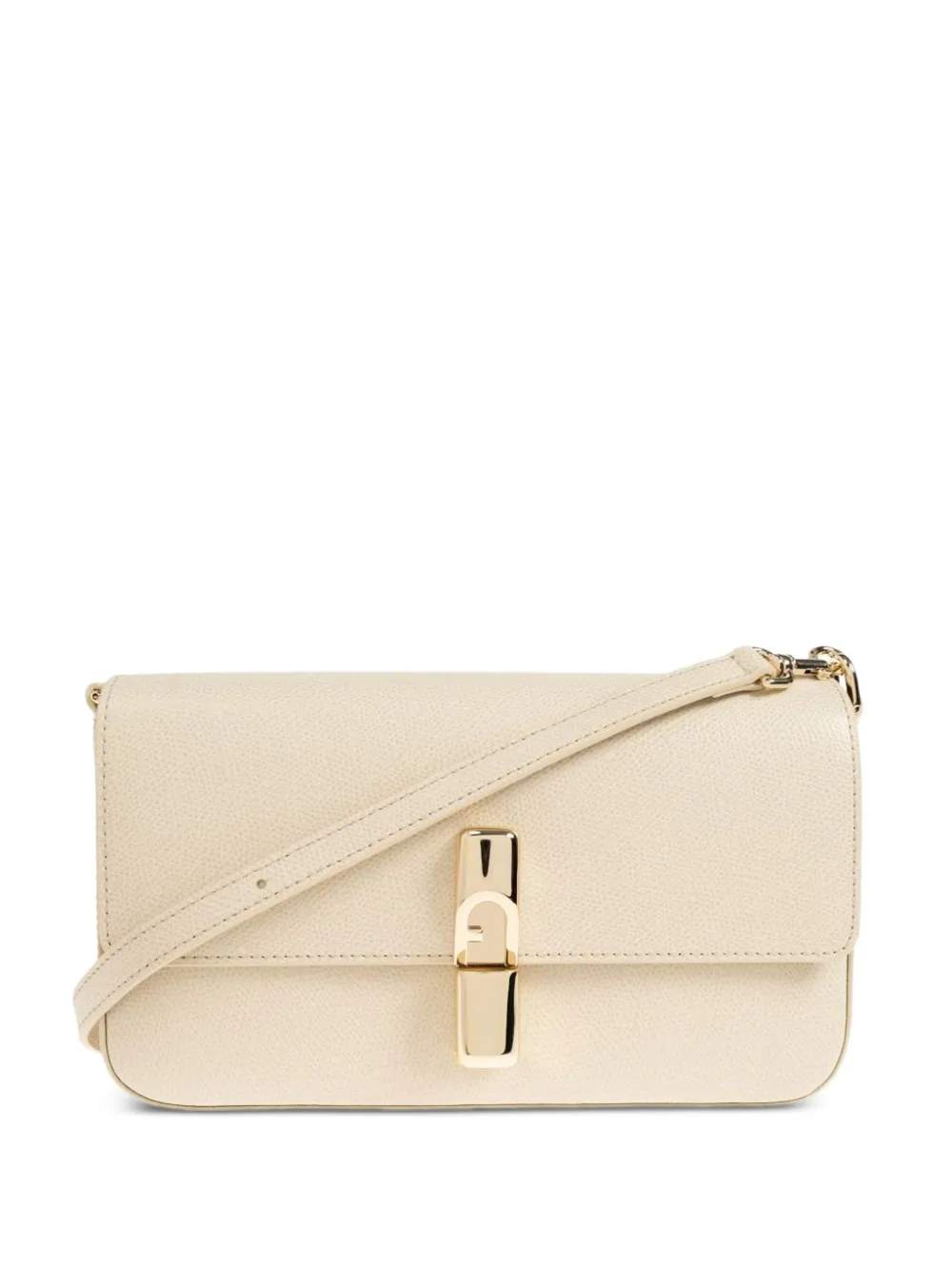 Furla Iride grained leather crossbody bag - Toni neutri