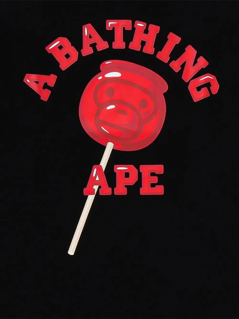 A BATHING APE Baby Milo T-shirt met snoepappel Zwart
