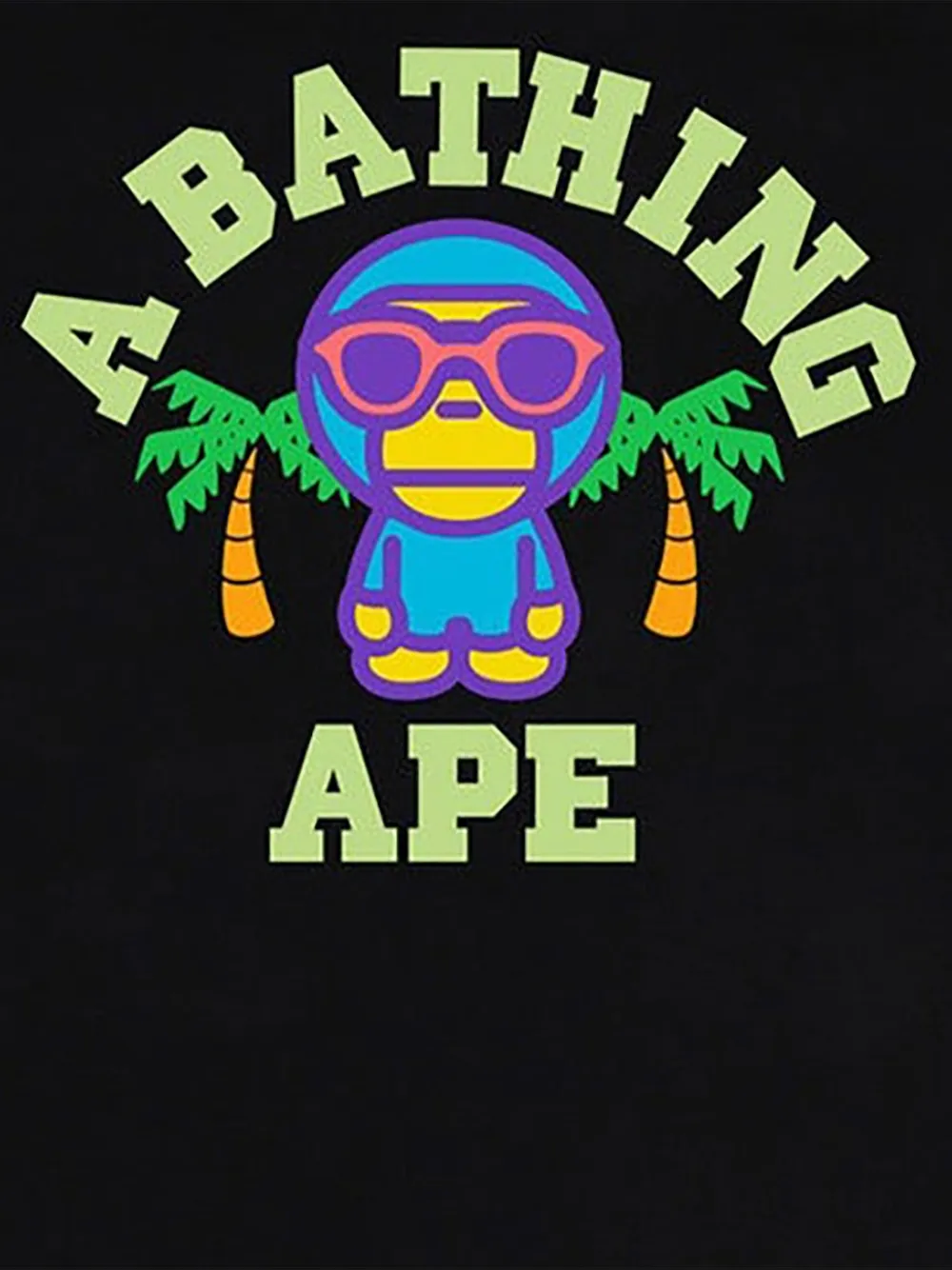 A BATHING APE Milo College T-shirt Zwart