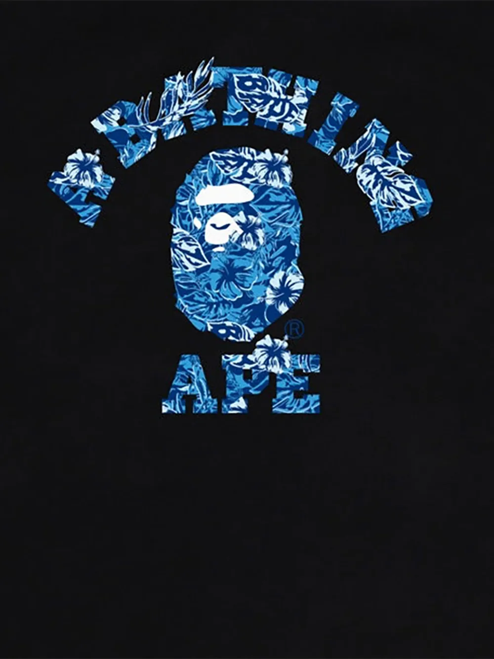 A BATHING APE Palm Resort Camo College T-shirt Zwart