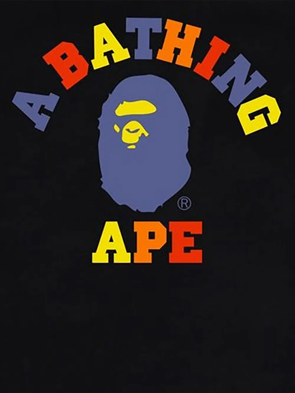 A BATHING APE College Ape Head T-shirt Zwart