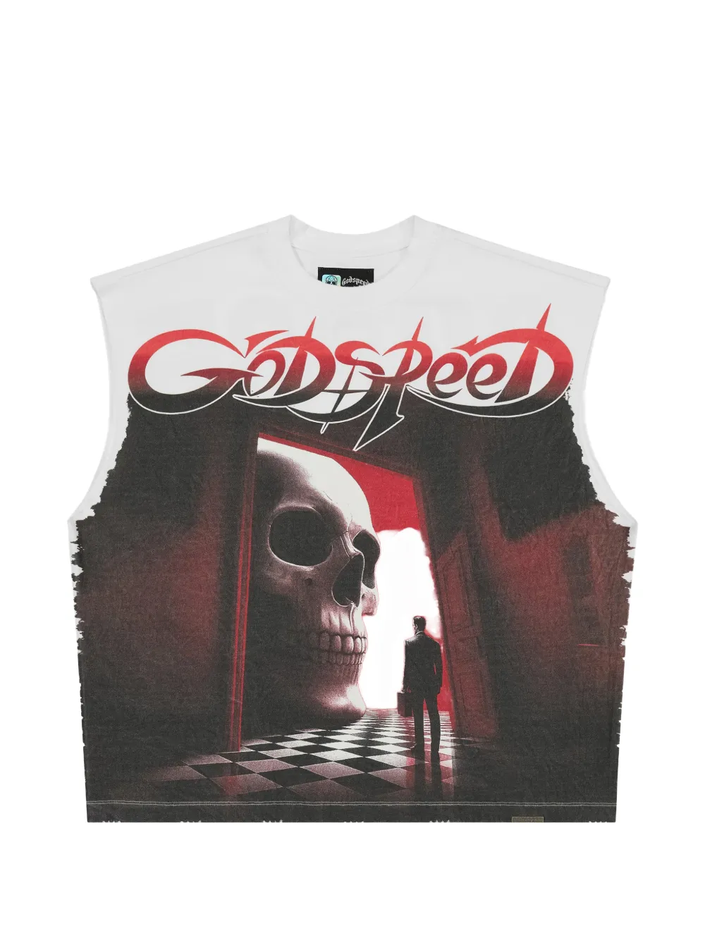 GODSPEED Canotta Fate's Doorstep con stampa grafica - Bianco