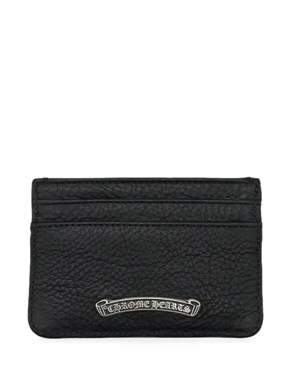 Chrome Hearts Leren pasjeshouder met kruisvormig plakkaat Zwart