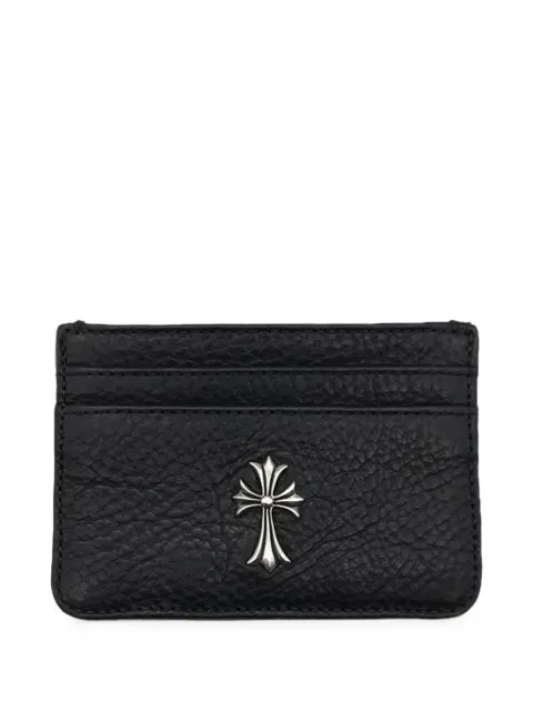Chrome Hearts cross-plaque leather cardholder