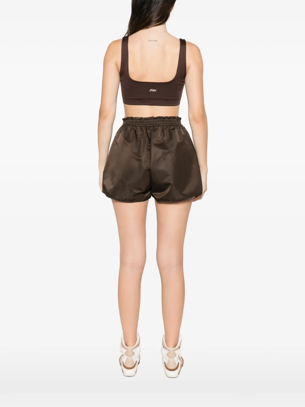 MC2 Saint Barth Cropped top met logopatch Bruin