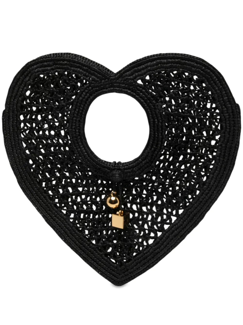 Jacquemus Pre-Owned sac à main Le Spiaggia Cœur en raphia (2024) - Noir Jacquemus Pre-Owned sac à main Le Spiaggia Cœur en raphia (2024) - Noir