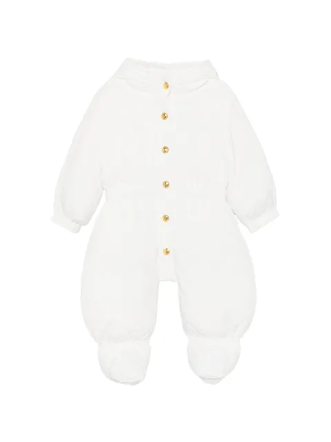 Elisabetta Franchi La Mia Bambina hooded logo-button snowsuit