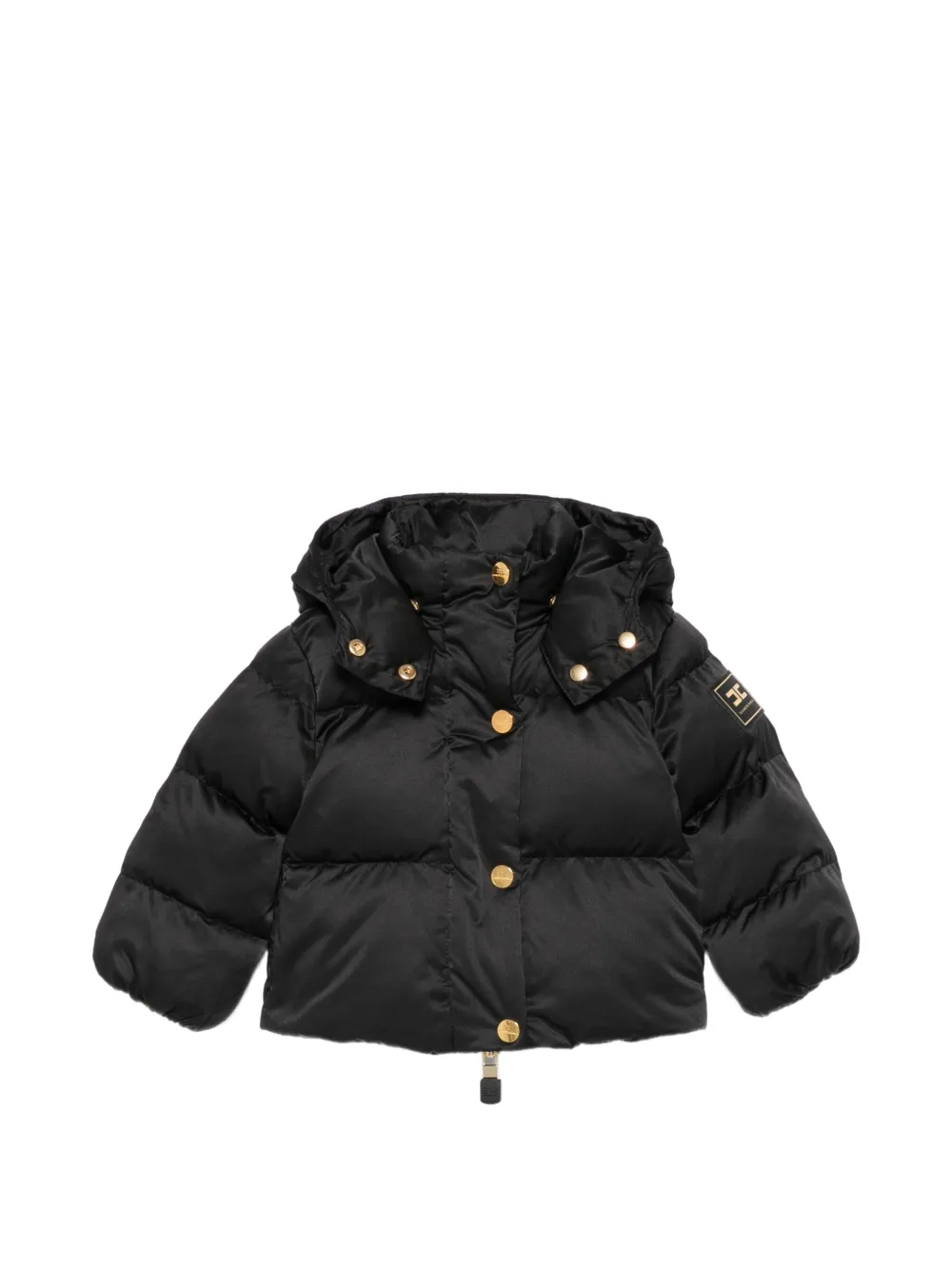 Elisabetta Franchi La Mia Bambina hooded quilted jacket - Nero