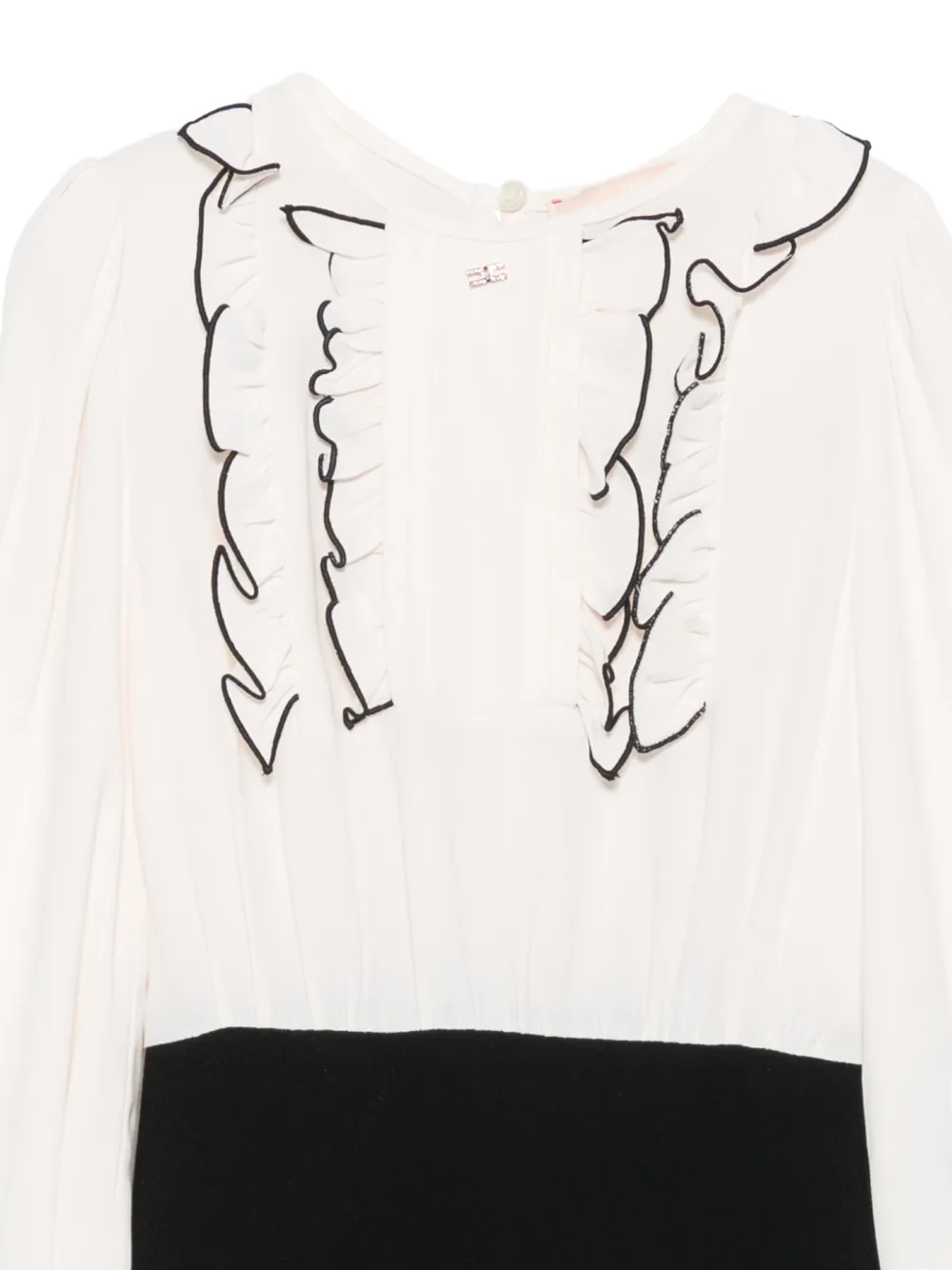 Elisabetta Franchi La Mia Bambina Jurk met ruches Beige