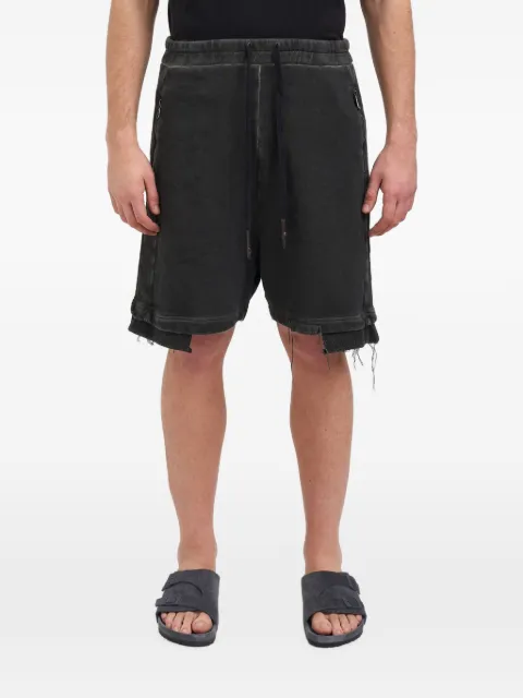 MD75 raw-edge drawstring track shorts