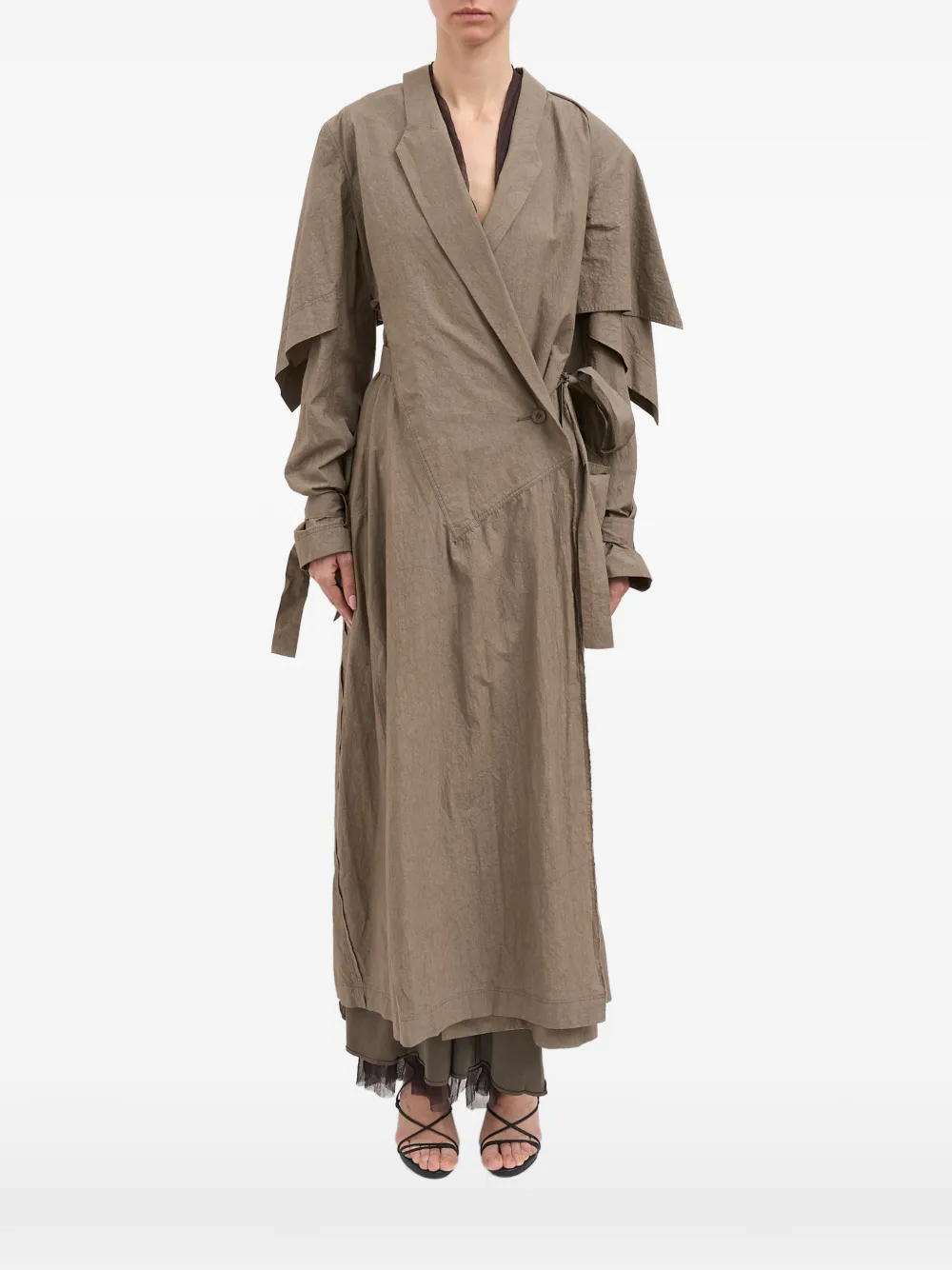YEHUAFAN asymmetric cotton coat