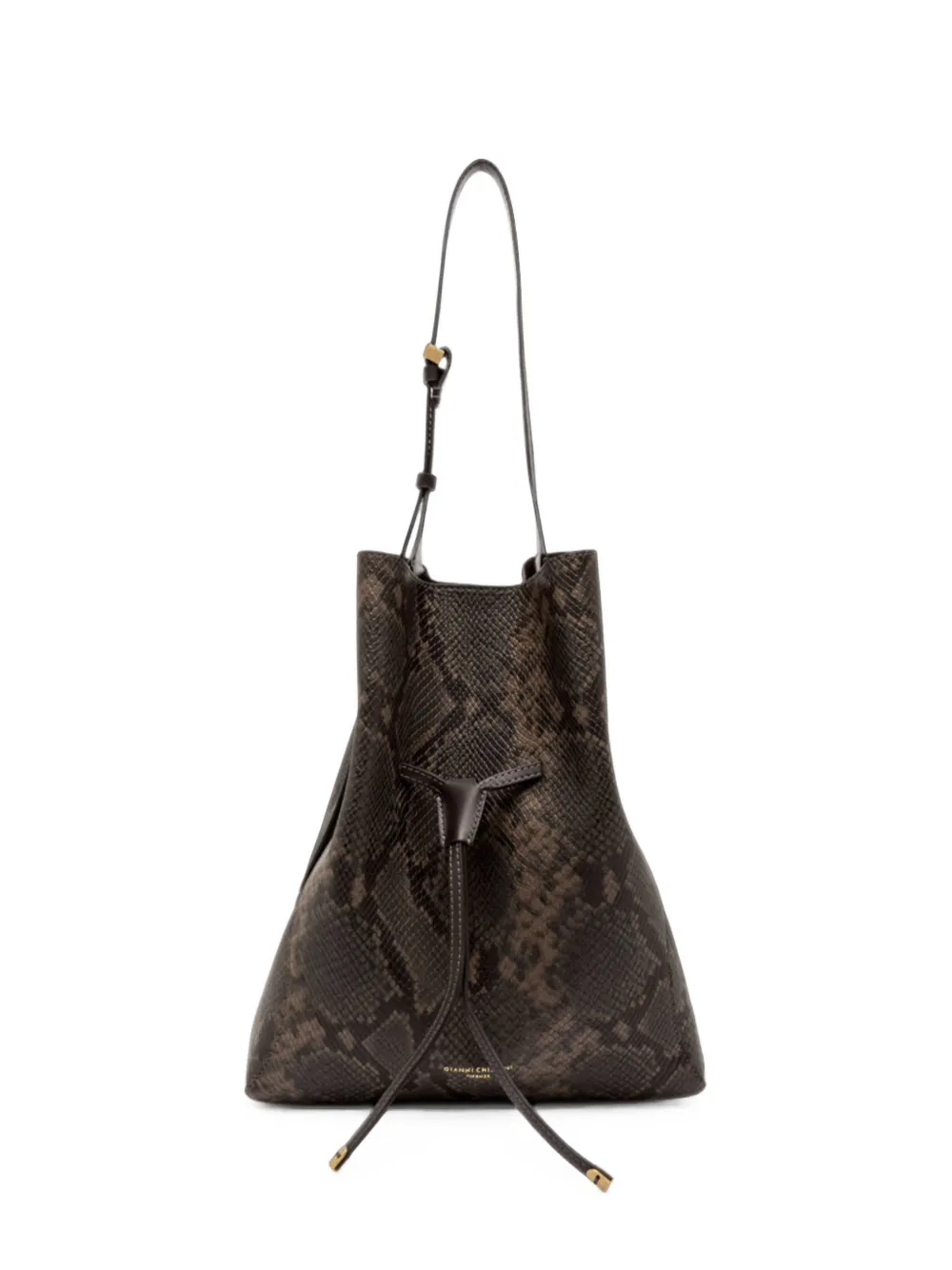 GIANNI CHIARINI Sienna snake-effect shoulder bag - Marrone