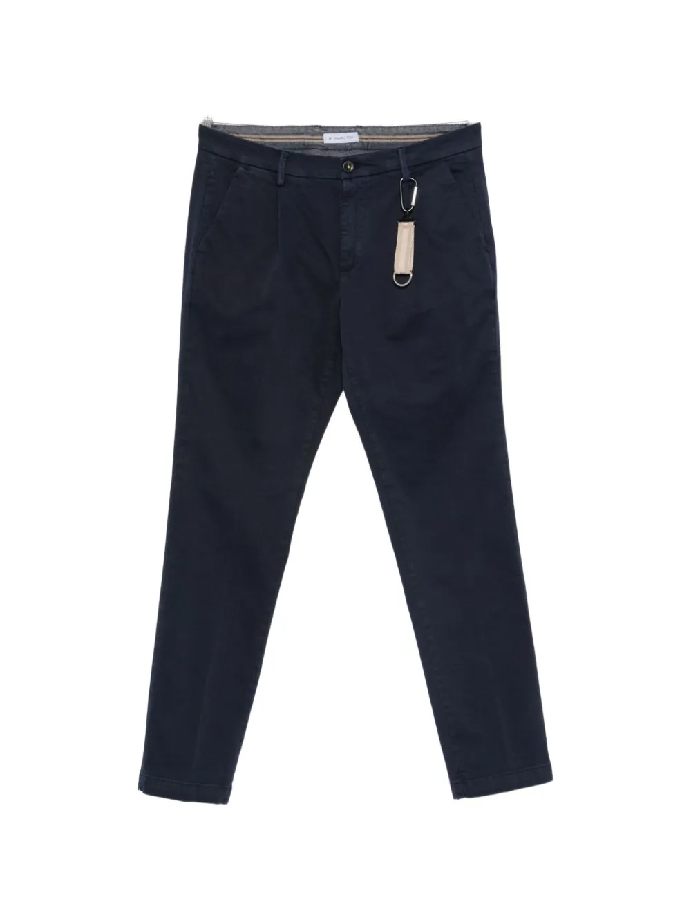 Manuel Ritz Pleated Twill Chino Trousers In Blue