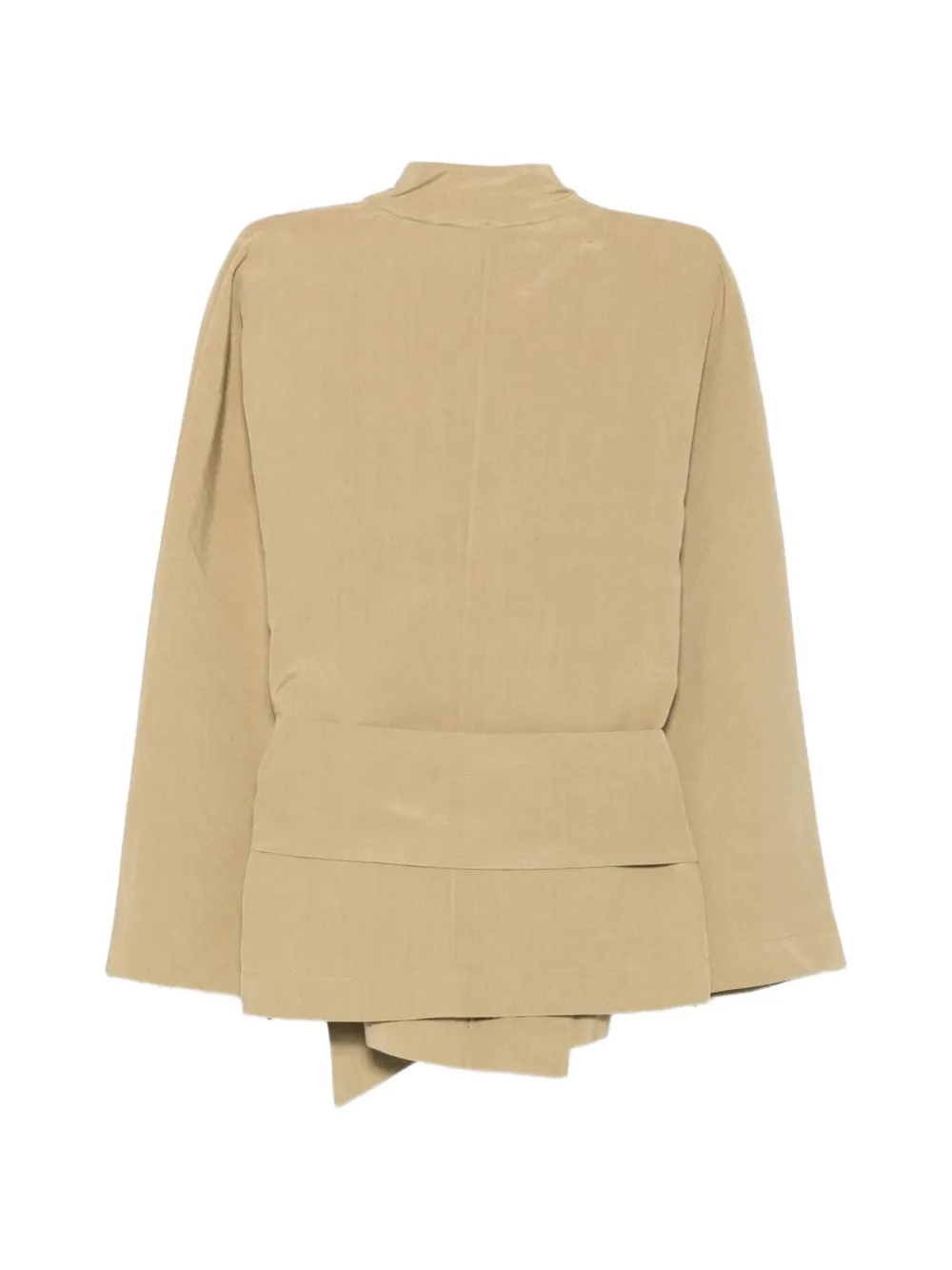 Cortana Simona Wrap-style Belted Jacket in Green, view 2