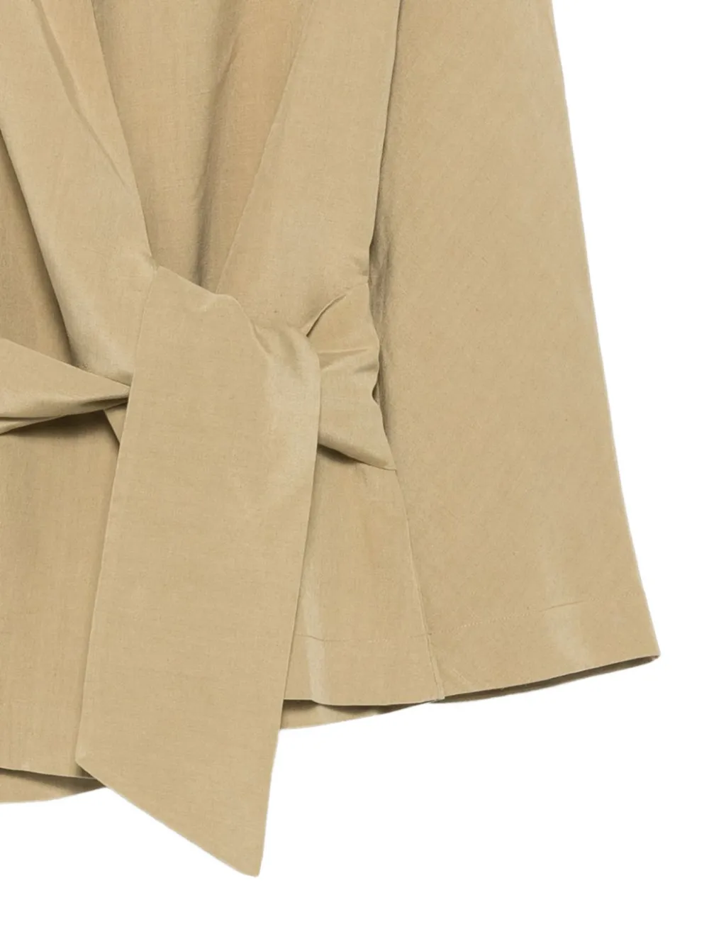 Cortana Simona Wrap-style Belted Jacket in Green, view 3