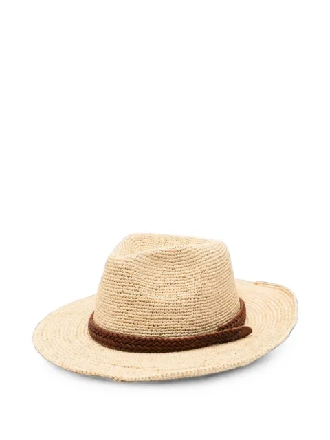 DRAGON DIFFUSION braided-trim raffia hat