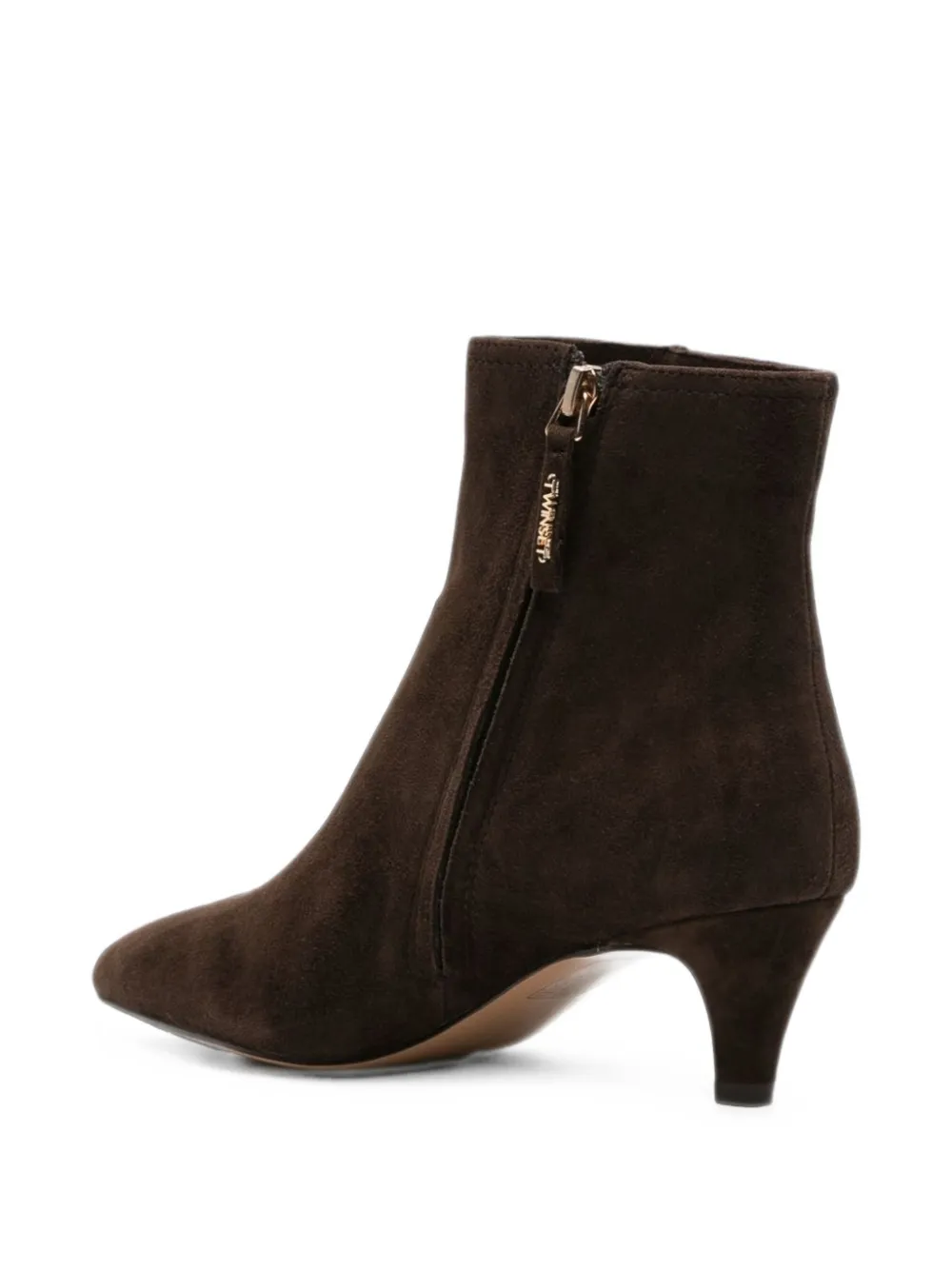 TWINSET suede leather ankle boots Bruin