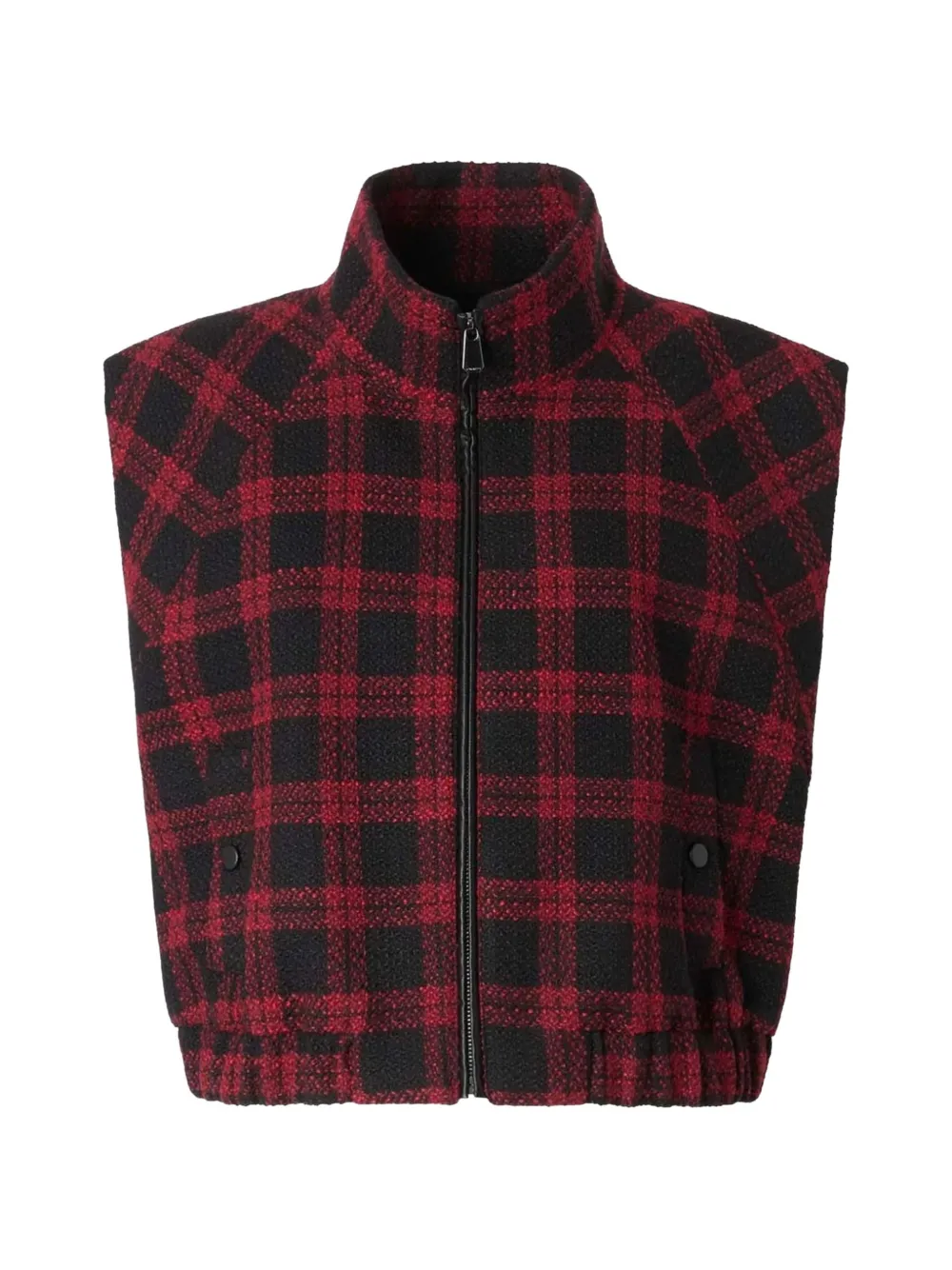 PINKO tweed vest with check pattern - Rouge PINKO tweed vest with check pattern - Rouge