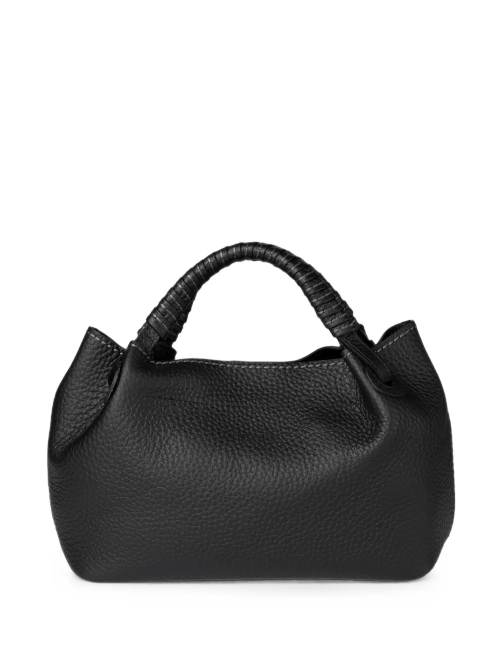 VISONA` Mia grained leather tote bag - Noir