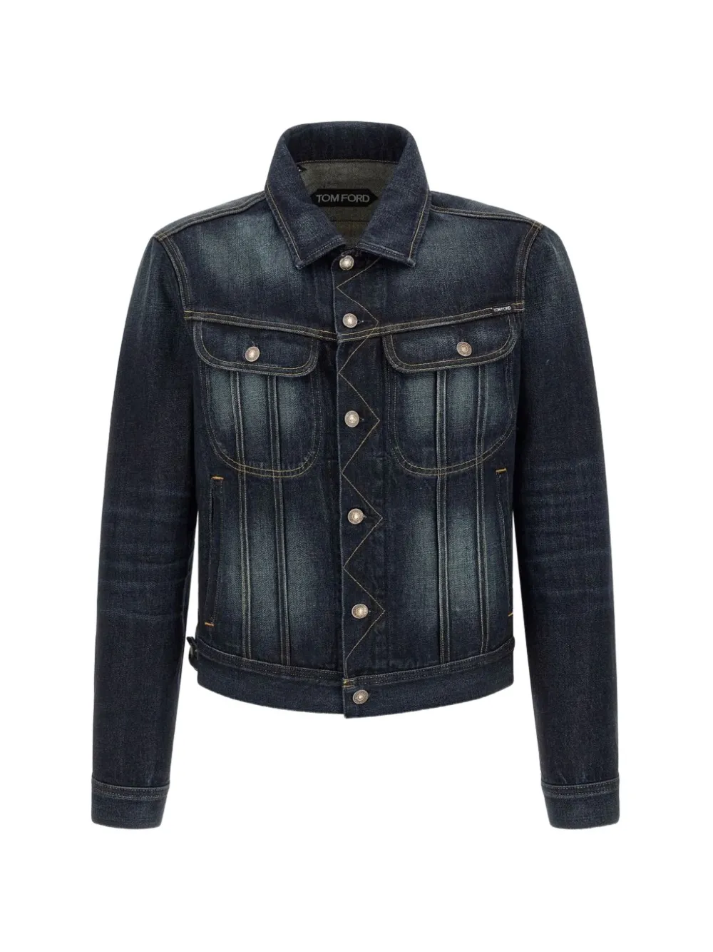 TOM FORD Icon faded-effect denim jacket - Blu