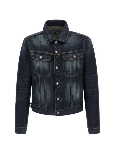 TOM FORD Icon faded-effect denim jacket