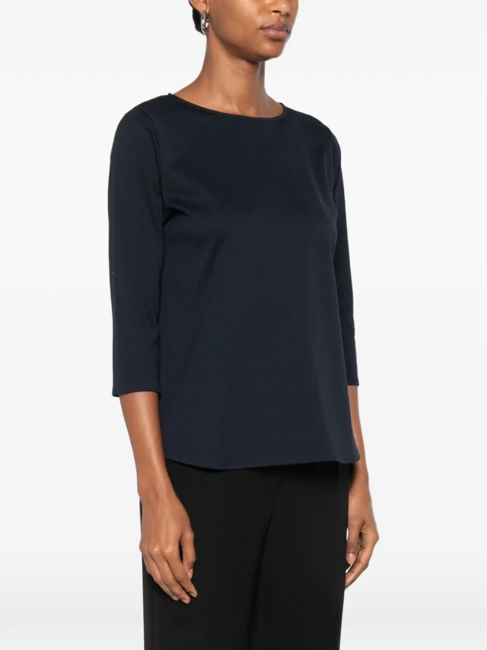 SHIRT C ZERO T-shirt met ronde hals en rechte zoom Zwart