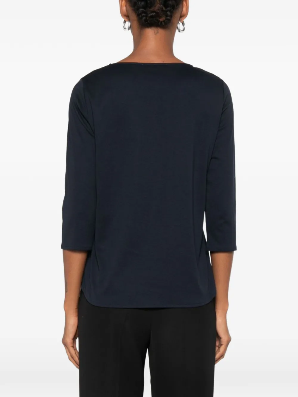 SHIRT C ZERO T-shirt met ronde hals en rechte zoom Zwart