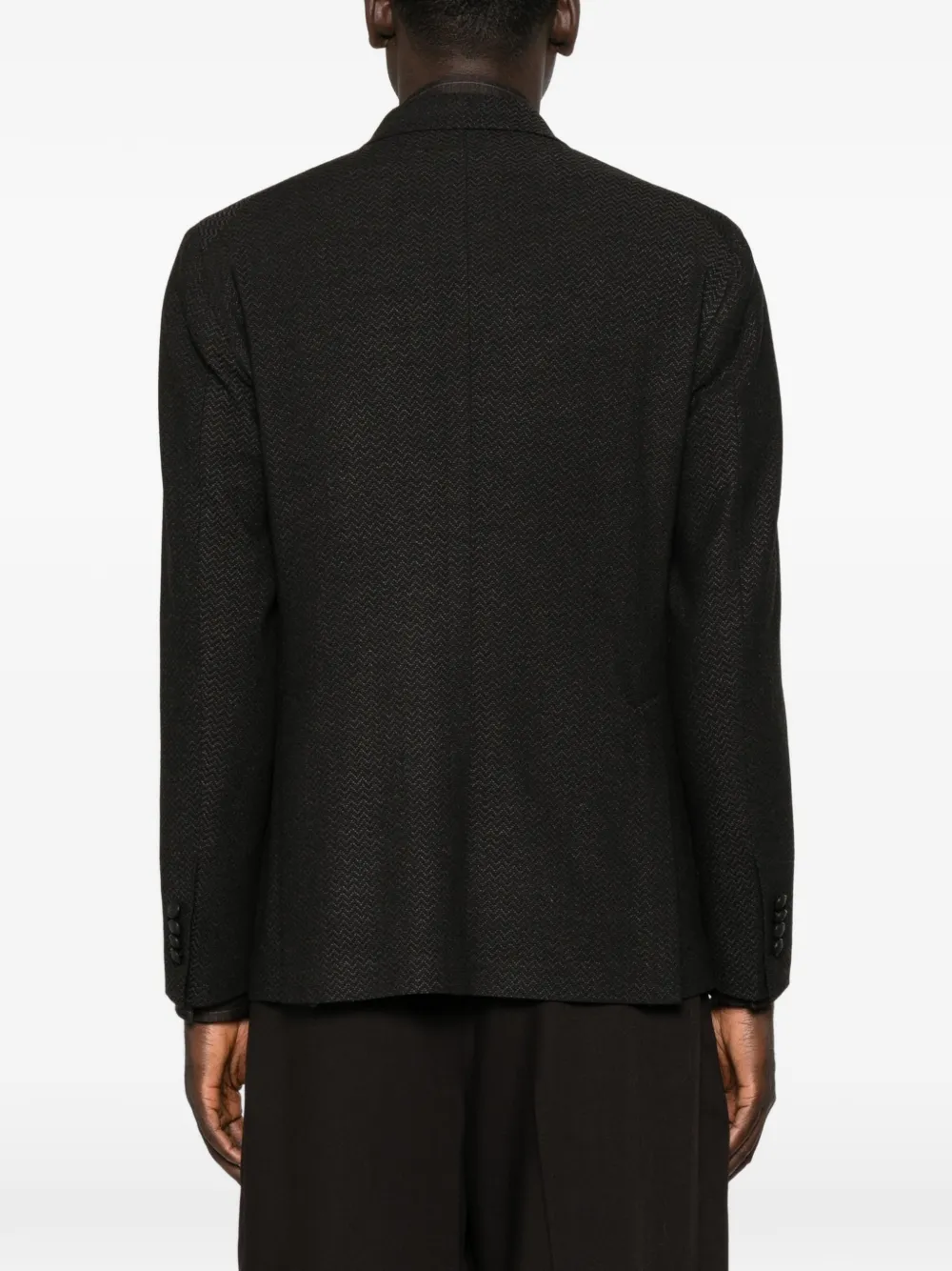 Tagliatore Blazer met dubbele rij knopen en chevronweefsel Zwart