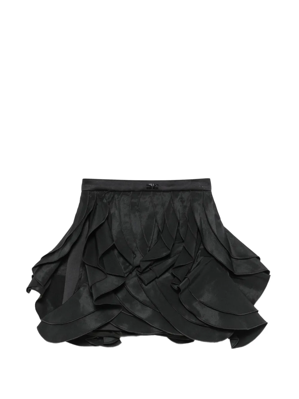 Elisabetta Franchi La Mia Bambina Rok met ruches en satijnen afwerking Zwart